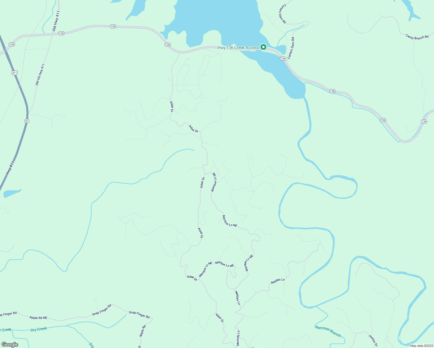 map of restaurants, bars, coffee shops, grocery stores, and more near 338 Marque Lane Northeast in Ranger