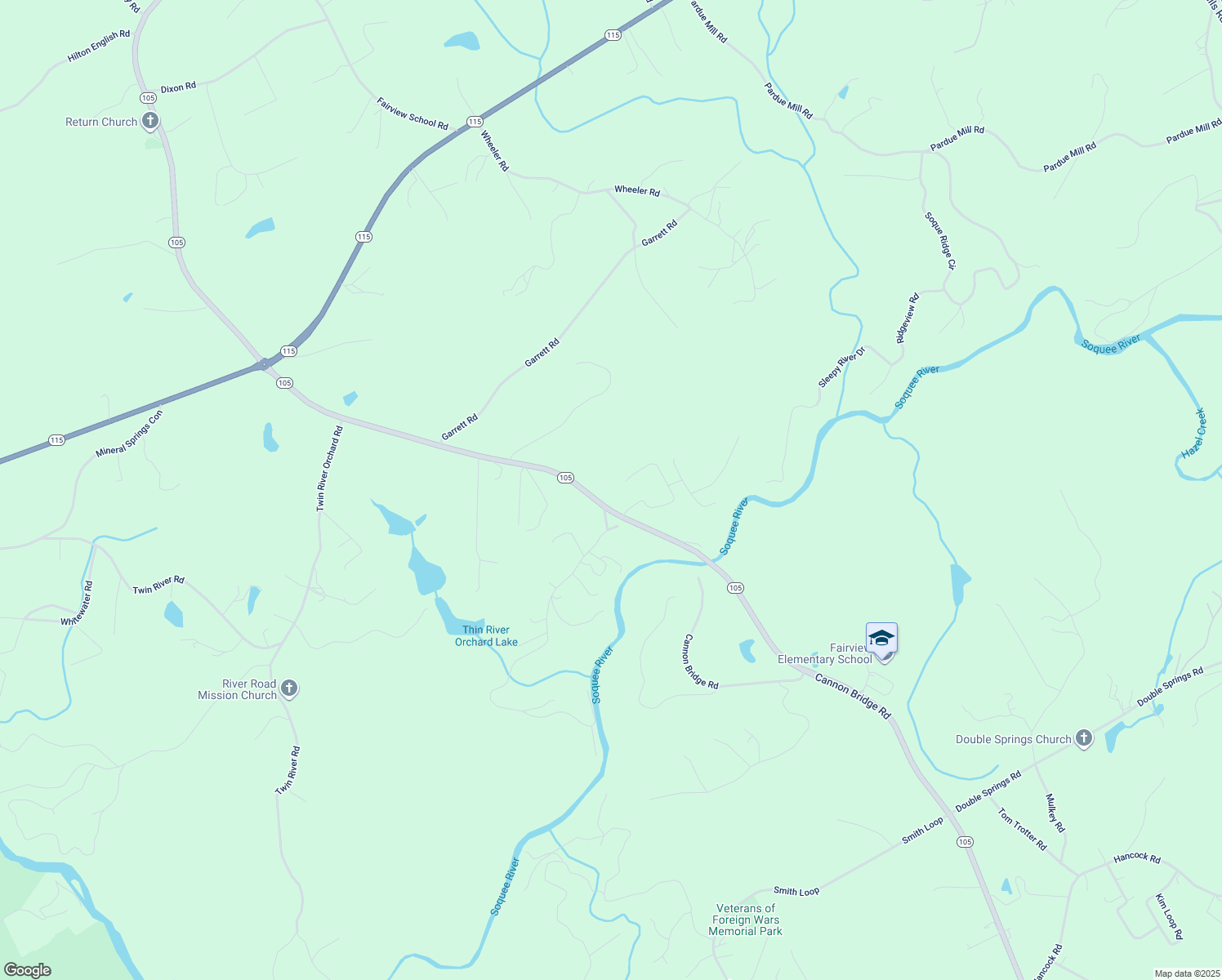 map of restaurants, bars, coffee shops, grocery stores, and more near 4195 Cannon Bridge Road in Demorest