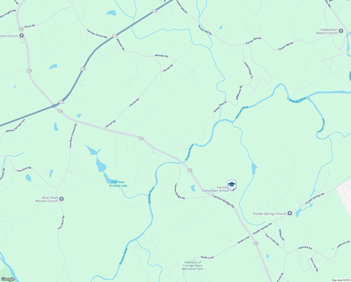 map of restaurants, bars, coffee shops, grocery stores, and more near Olde Rockhouse Lane in Habersham County
