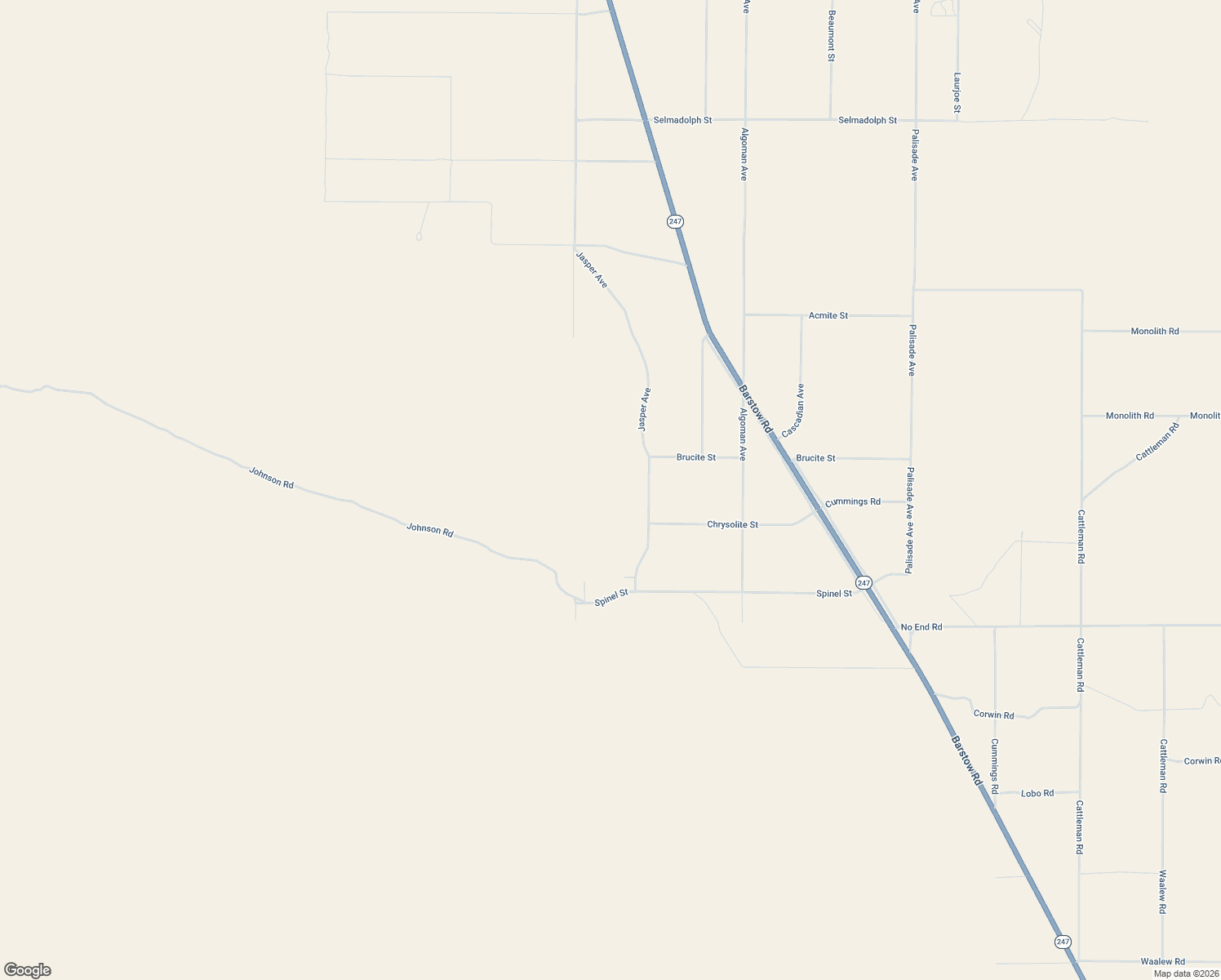 map of restaurants, bars, coffee shops, grocery stores, and more near 18020 Jasper Ave in Lucerne Valley
