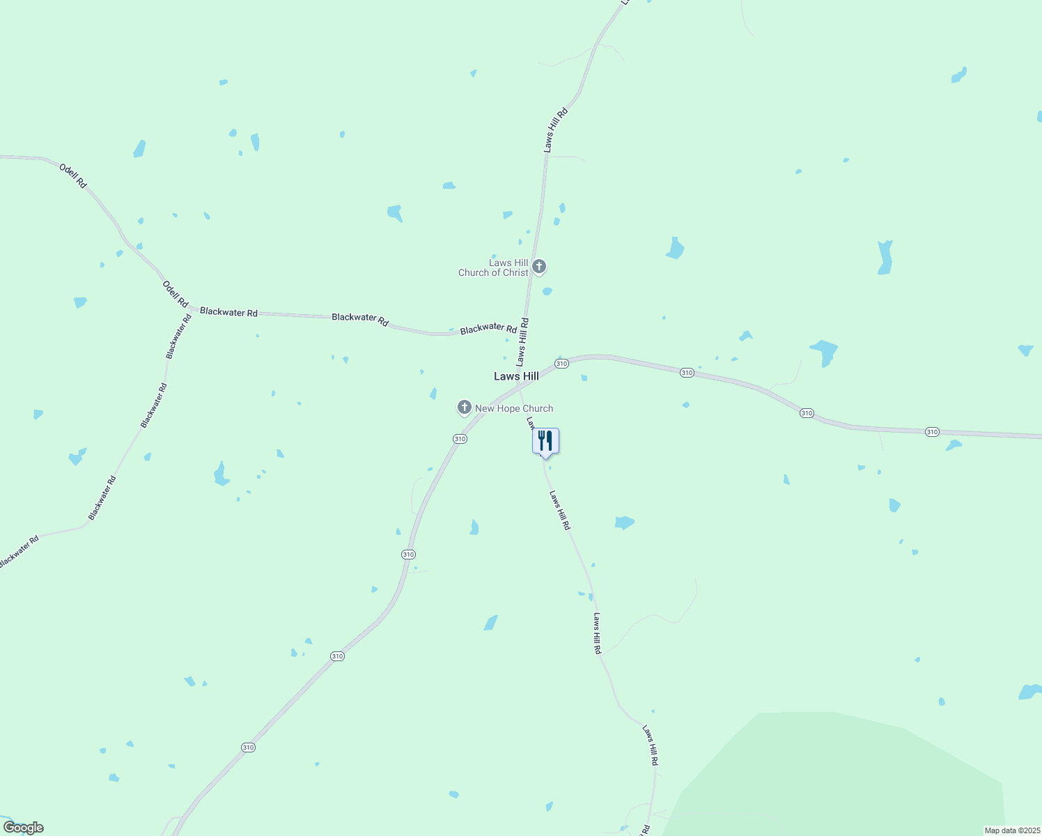 map of restaurants, bars, coffee shops, grocery stores, and more near 3642 Laws Hill Road in Waterford