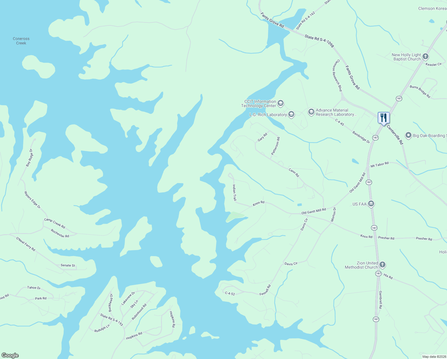 map of restaurants, bars, coffee shops, grocery stores, and more near 1011 Arrowhead Point in Anderson