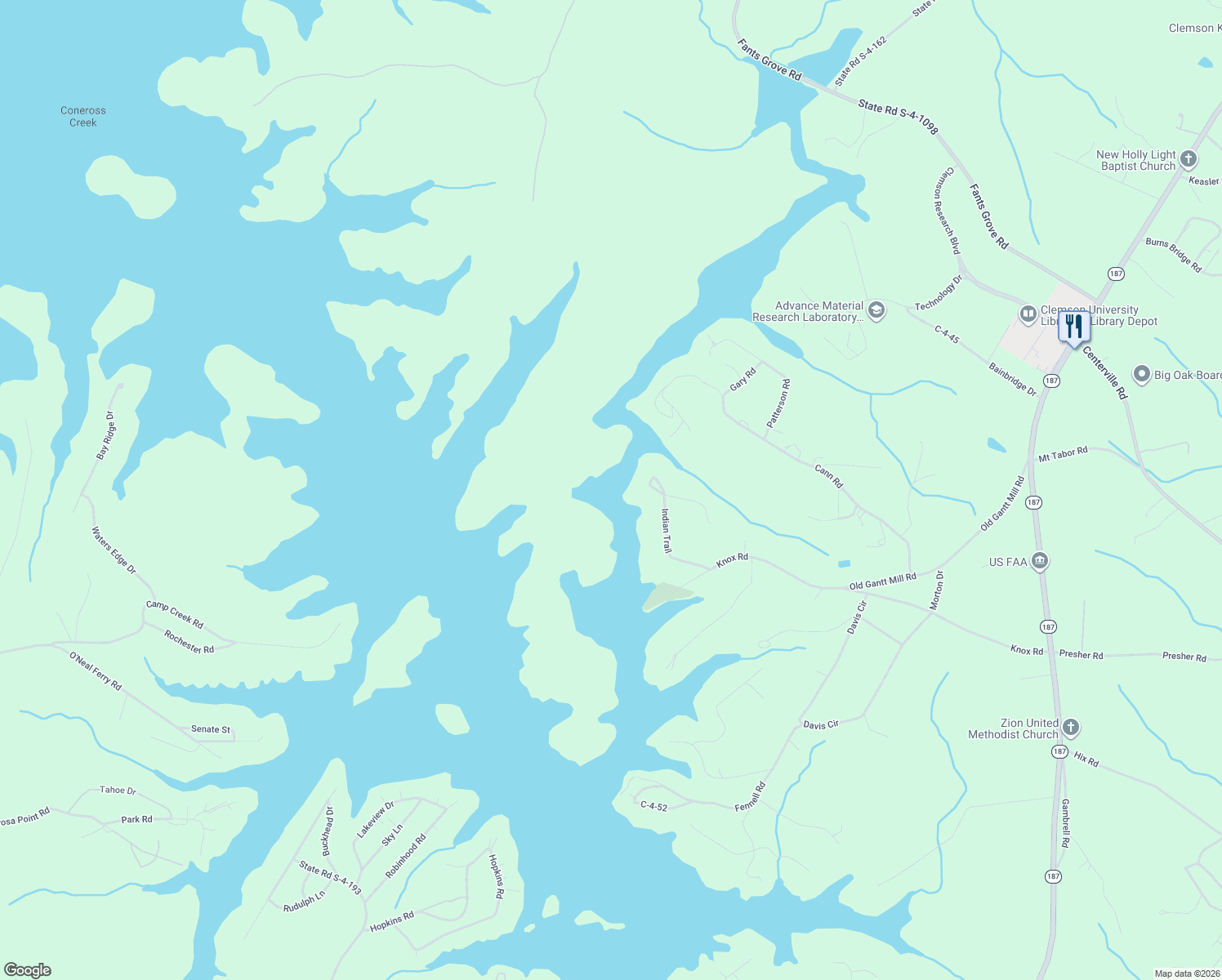 map of restaurants, bars, coffee shops, grocery stores, and more near 1011 Arrowhead Point in Anderson