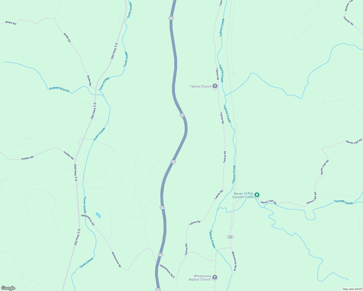 map of restaurants, bars, coffee shops, grocery stores, and more near 555 Georgia 5 in Talking Rock