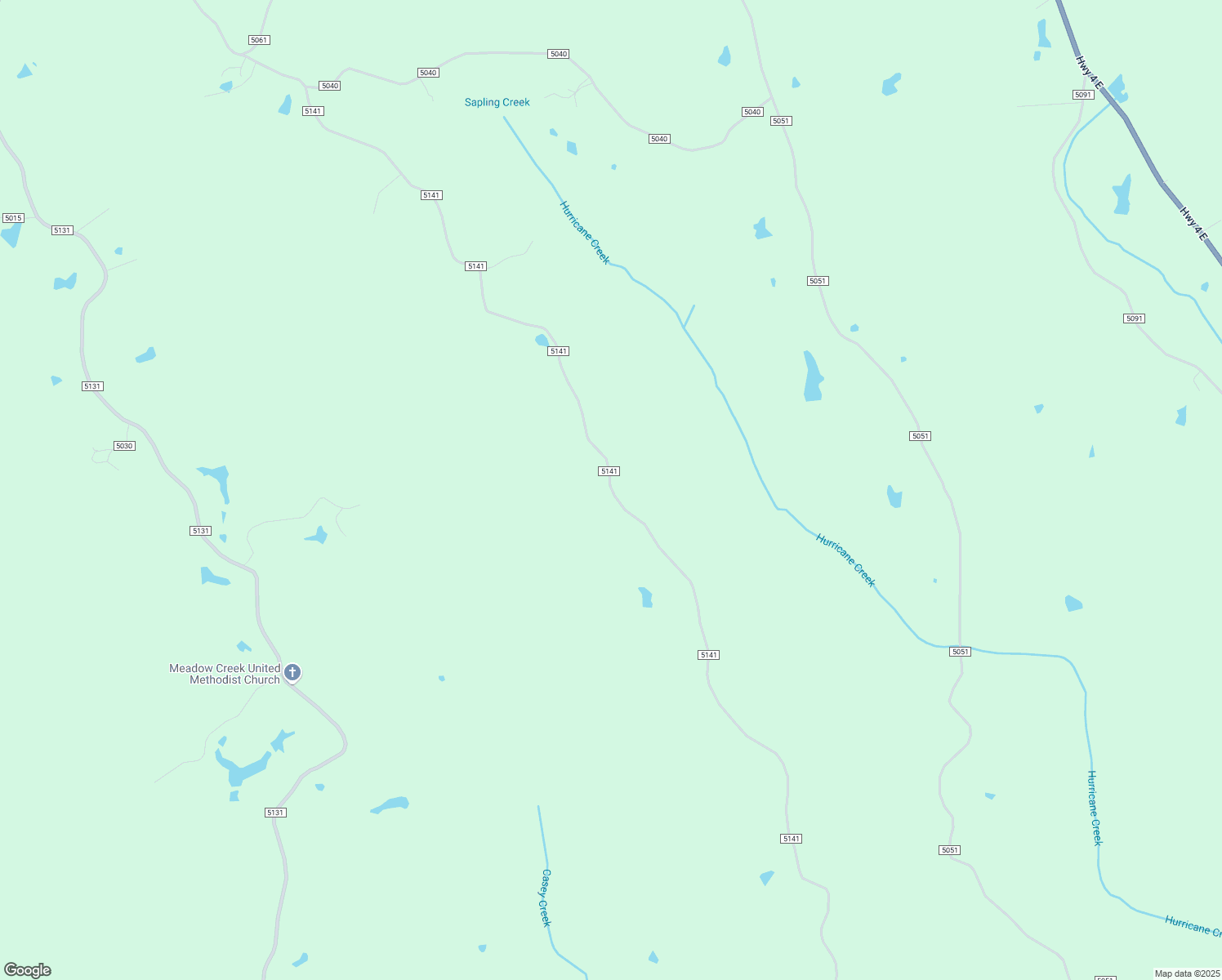 map of restaurants, bars, coffee shops, grocery stores, and more near County Road 5141 in Prentiss County