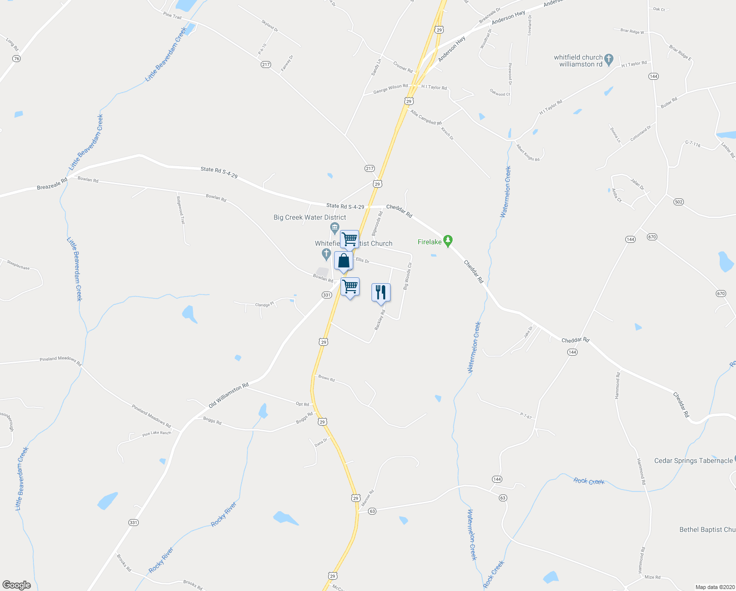 map of restaurants, bars, coffee shops, grocery stores, and more near 4530 U.S. 29 in Belton