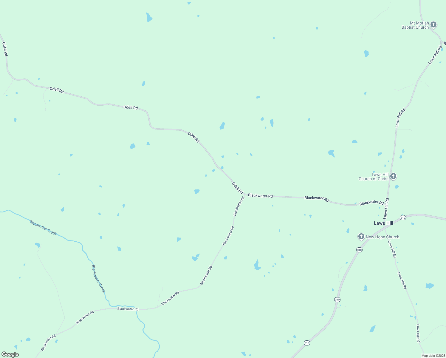 map of restaurants, bars, coffee shops, grocery stores, and more near 2640 Odell Rd in Holly Springs