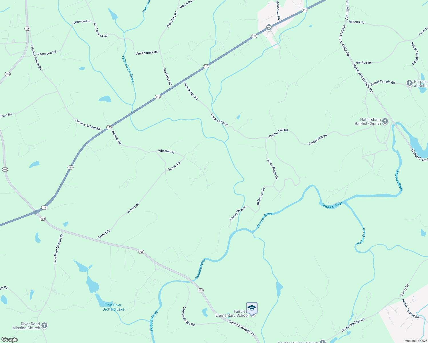 map of restaurants, bars, coffee shops, grocery stores, and more near 1377 Wheeler Road in Demorest