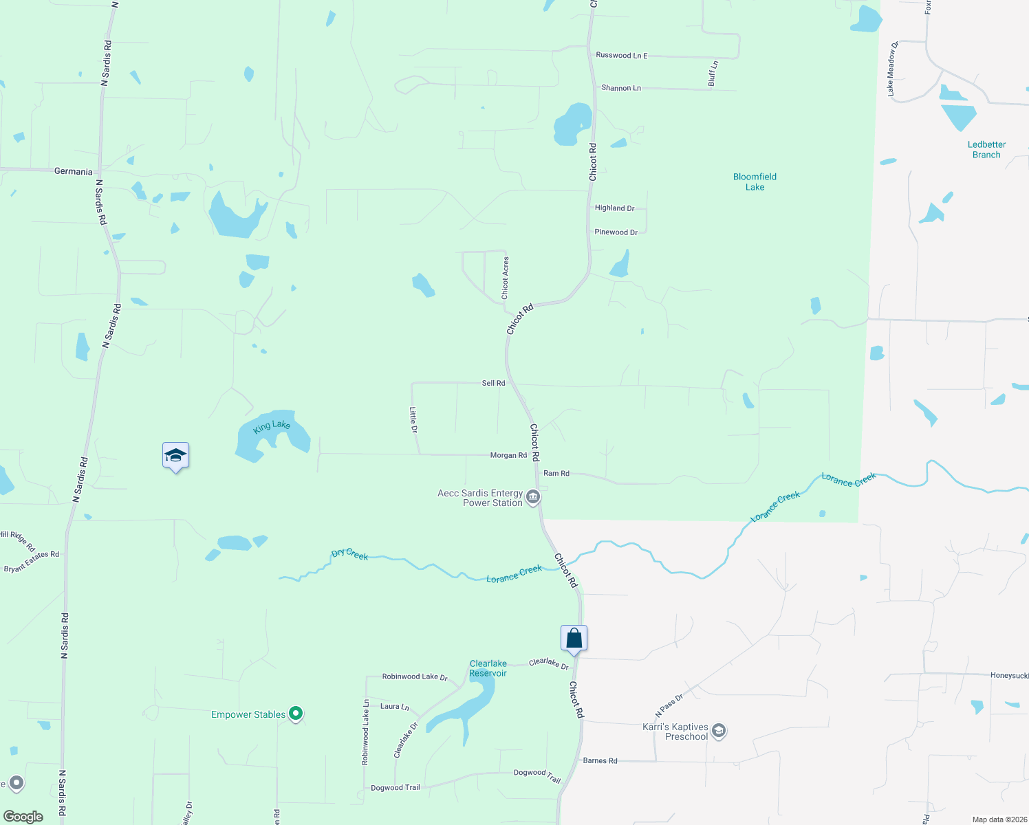 map of restaurants, bars, coffee shops, grocery stores, and more near 17728 Chicot Road in Saline County