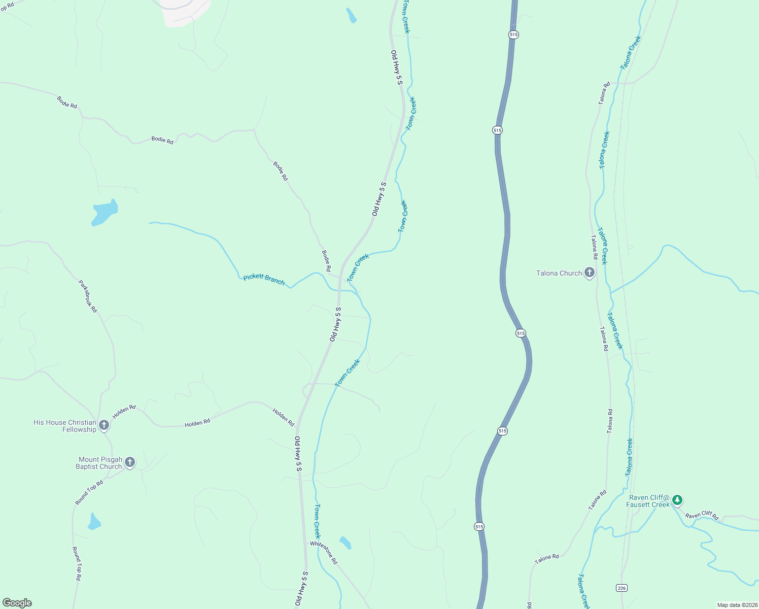 map of restaurants, bars, coffee shops, grocery stores, and more near 134 Nicholson Lane in Talking Rock