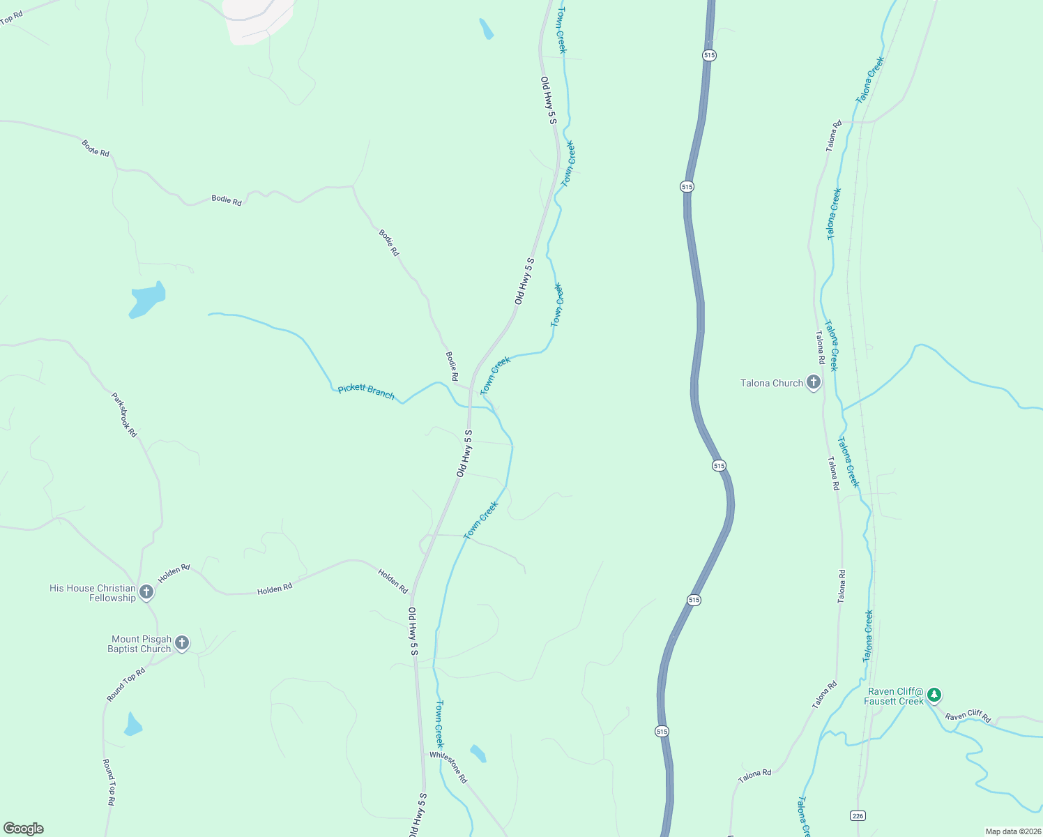 map of restaurants, bars, coffee shops, grocery stores, and more near 134 Nicholson Lane in Talking Rock