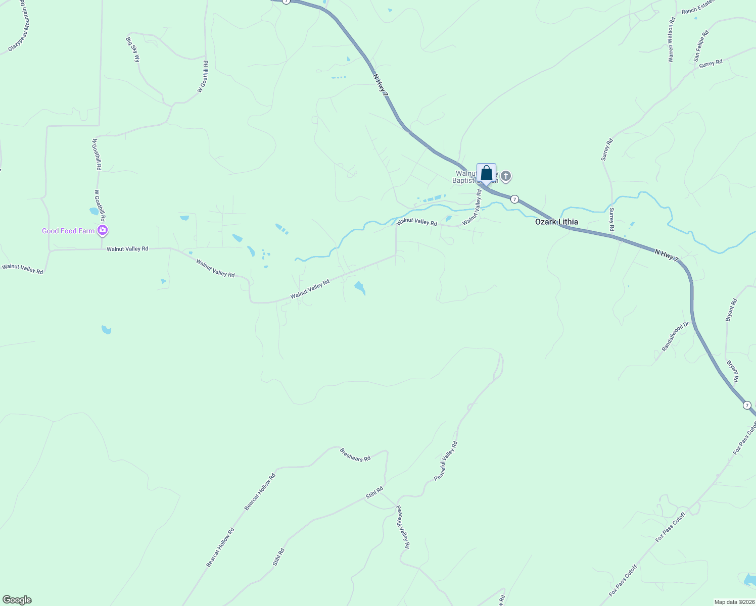 map of restaurants, bars, coffee shops, grocery stores, and more near 301 Hazelnut Place in Hot Springs