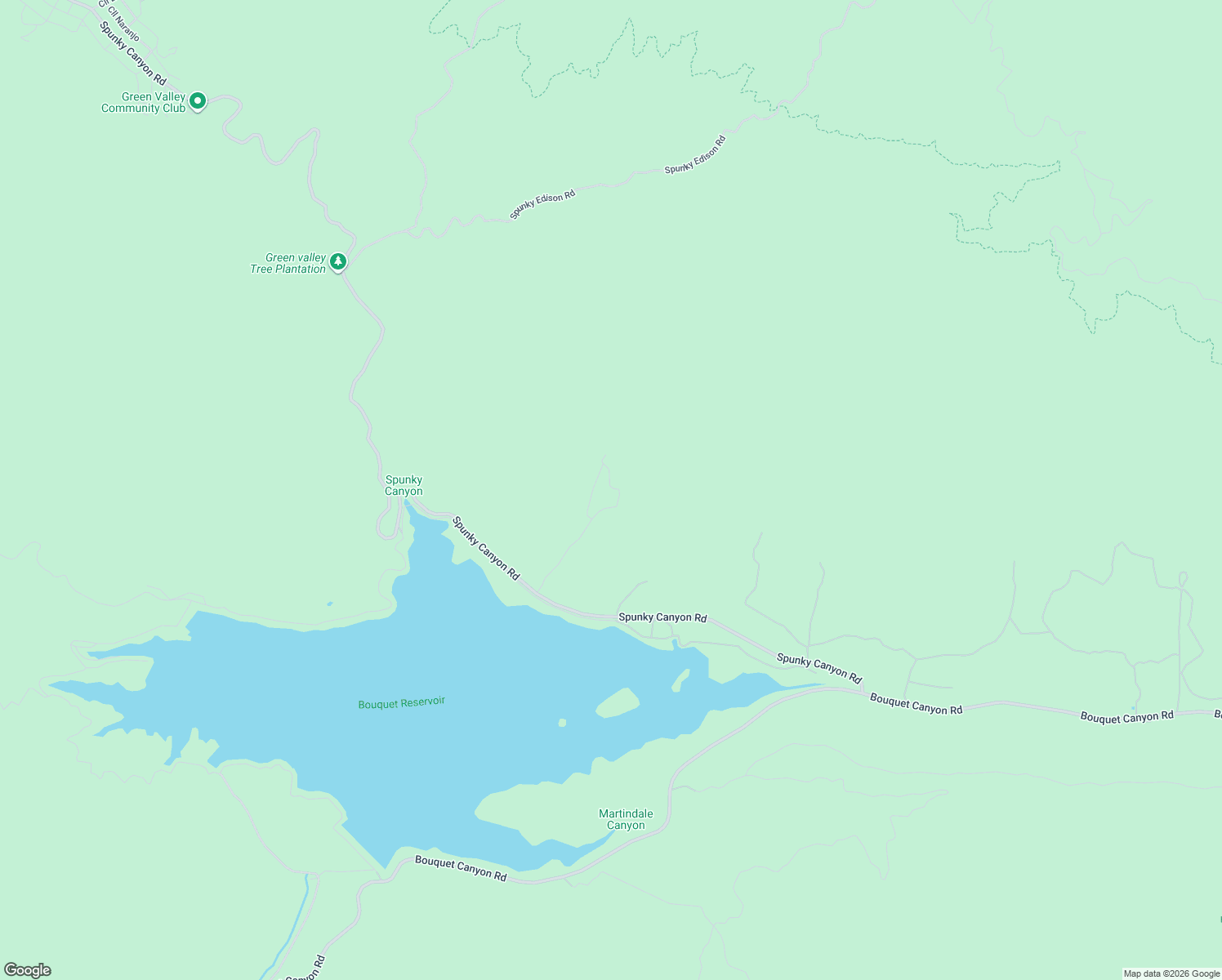 map of restaurants, bars, coffee shops, grocery stores, and more near 13547 Spunky Canyon Road in Santa Clarita