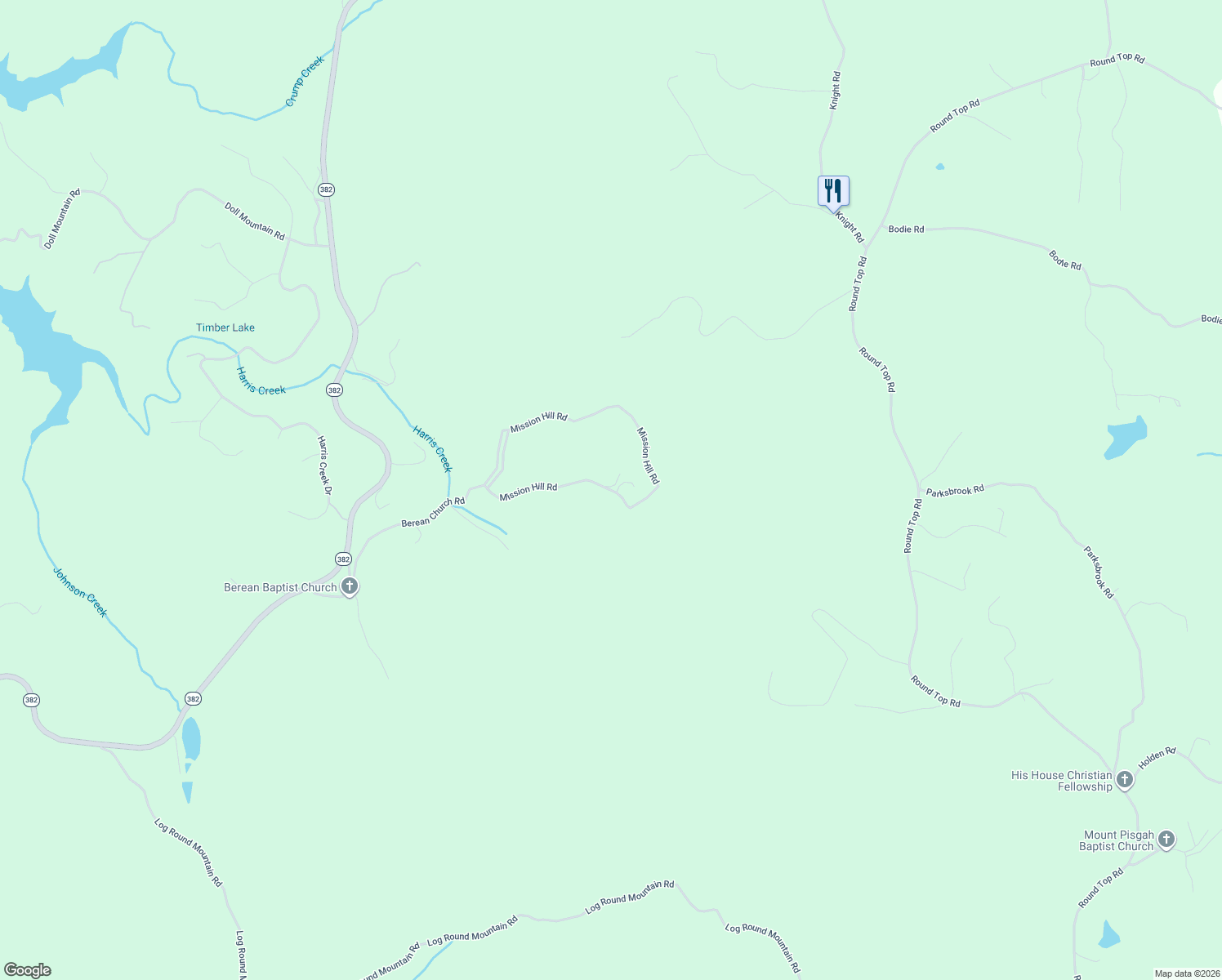 map of restaurants, bars, coffee shops, grocery stores, and more near 387 Mission Hill Rd in Ellijay