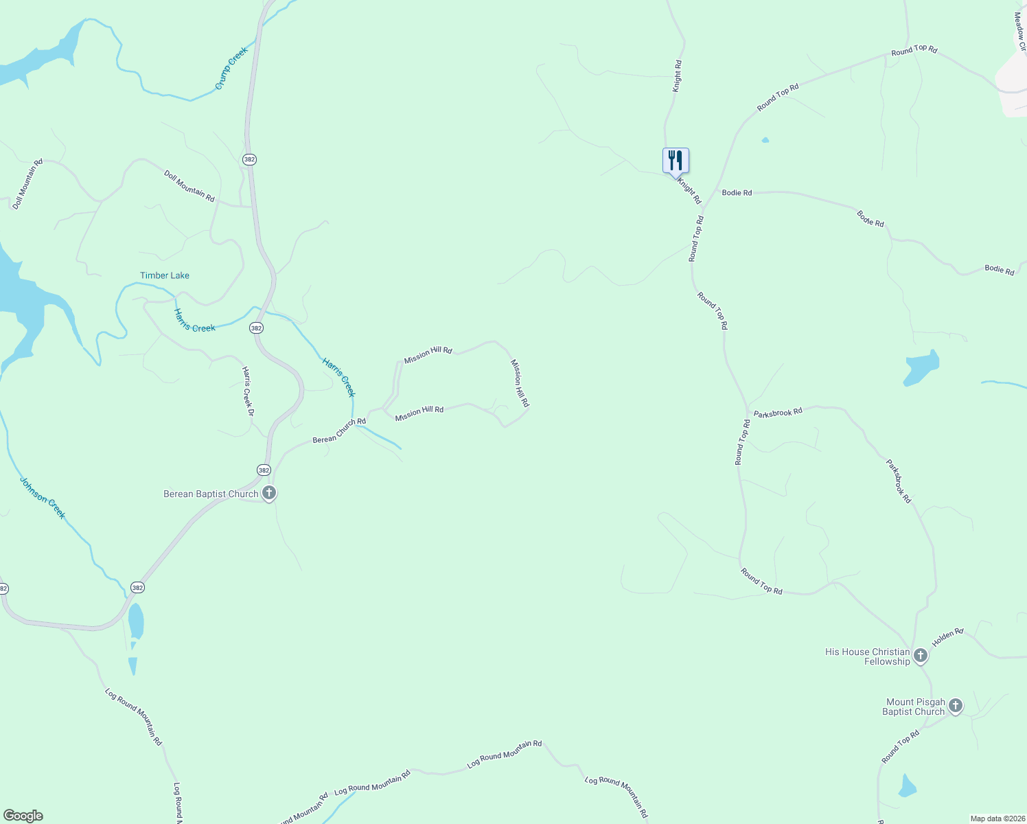 map of restaurants, bars, coffee shops, grocery stores, and more near 431 Mission Hill Road in Ellijay