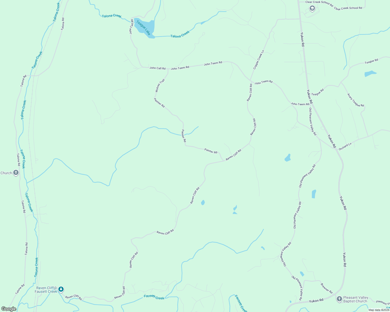 map of restaurants, bars, coffee shops, grocery stores, and more near 1300-1384 Ravencliff Road in Talking Rock