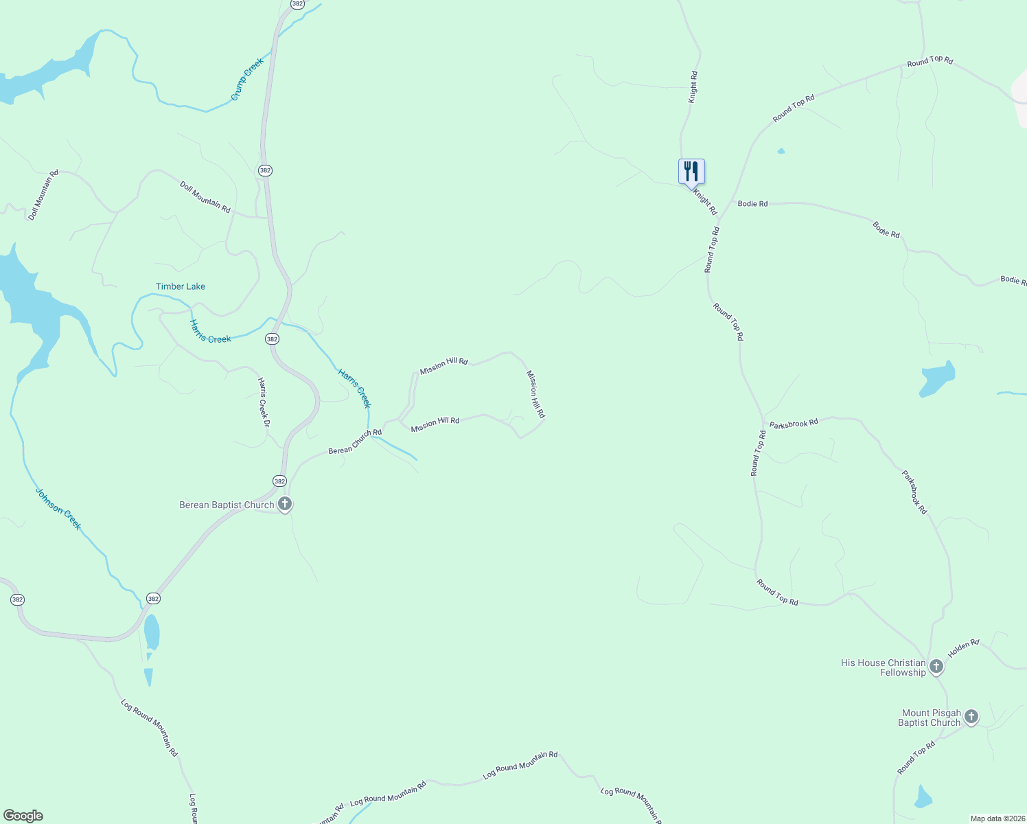 map of restaurants, bars, coffee shops, grocery stores, and more near 387 Mission Hill Road in Ellijay