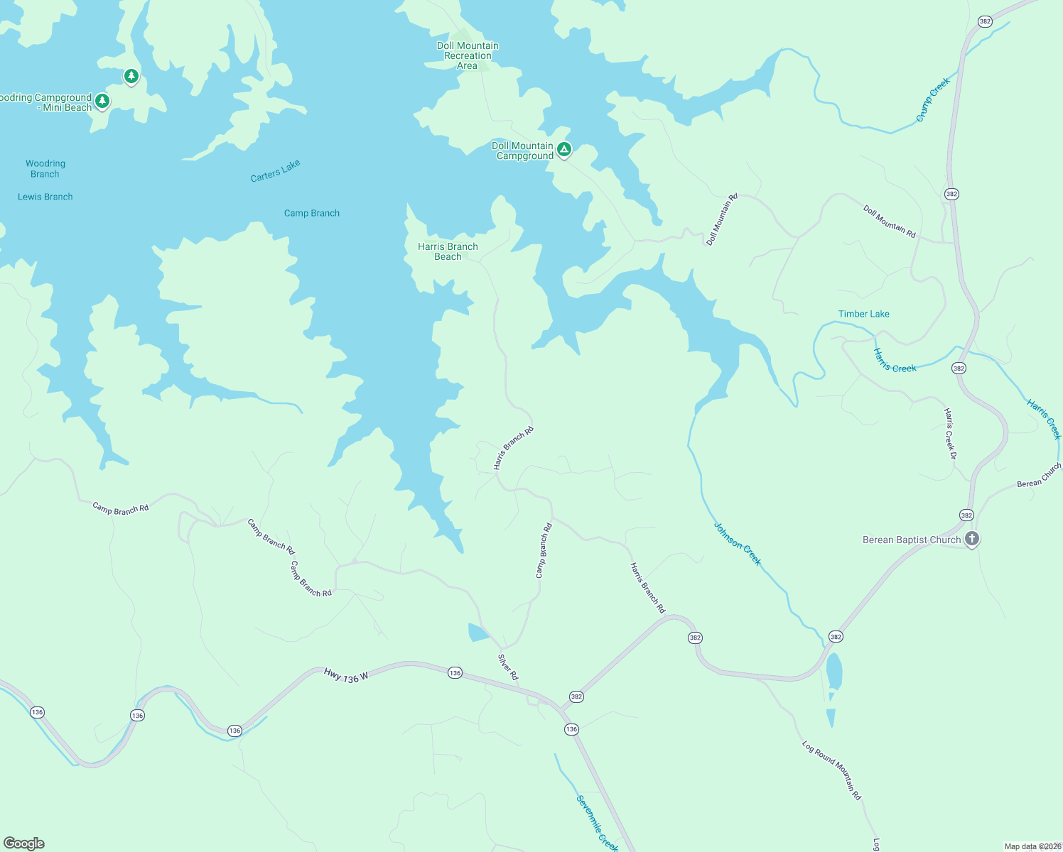map of restaurants, bars, coffee shops, grocery stores, and more near 1145 Harris Branch Road in Ellijay