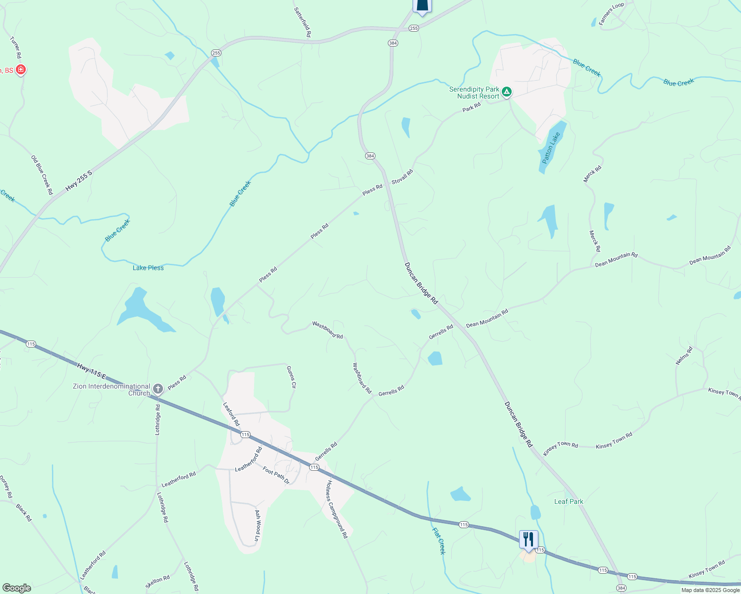 map of restaurants, bars, coffee shops, grocery stores, and more near 225 Whisperwood Way in Cleveland