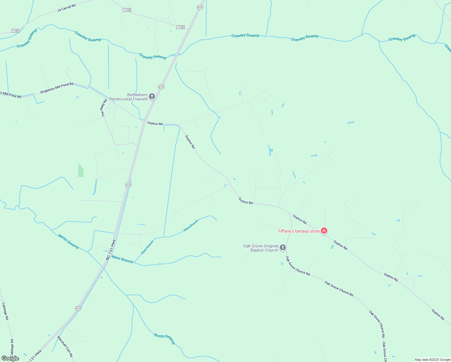 map of restaurants, bars, coffee shops, grocery stores, and more near 2679 Guyton Road in Bladenboro