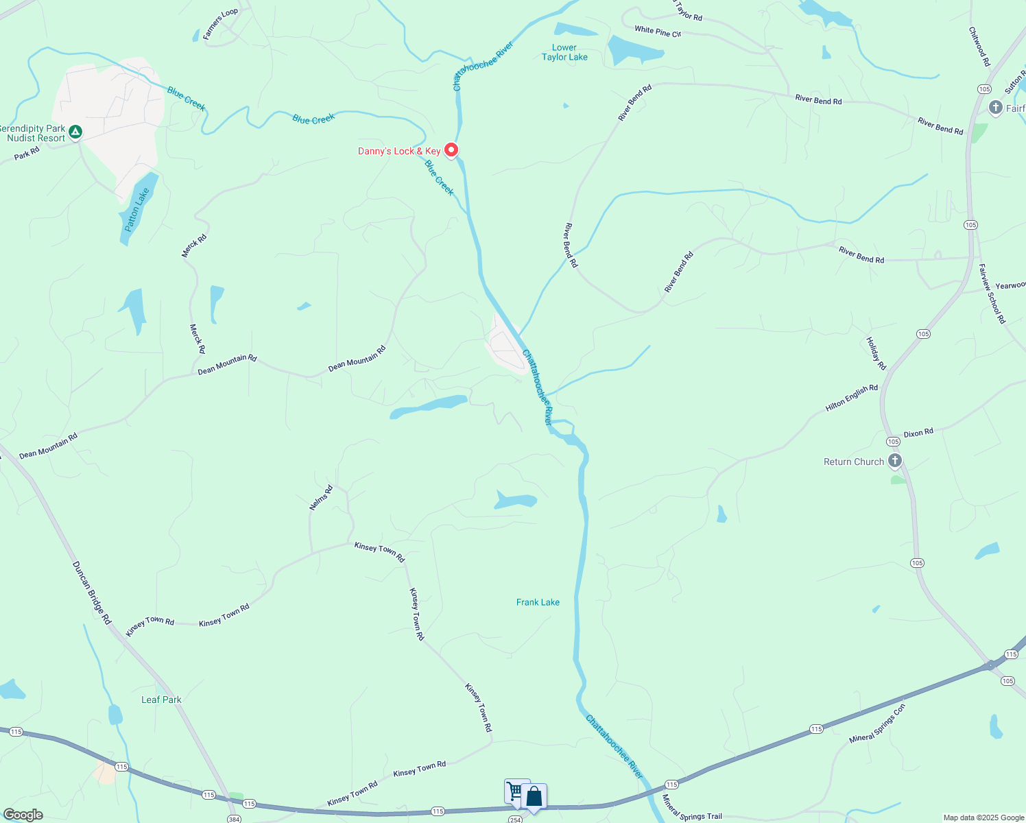 map of restaurants, bars, coffee shops, grocery stores, and more near 1008 River Estates Road in Cleveland