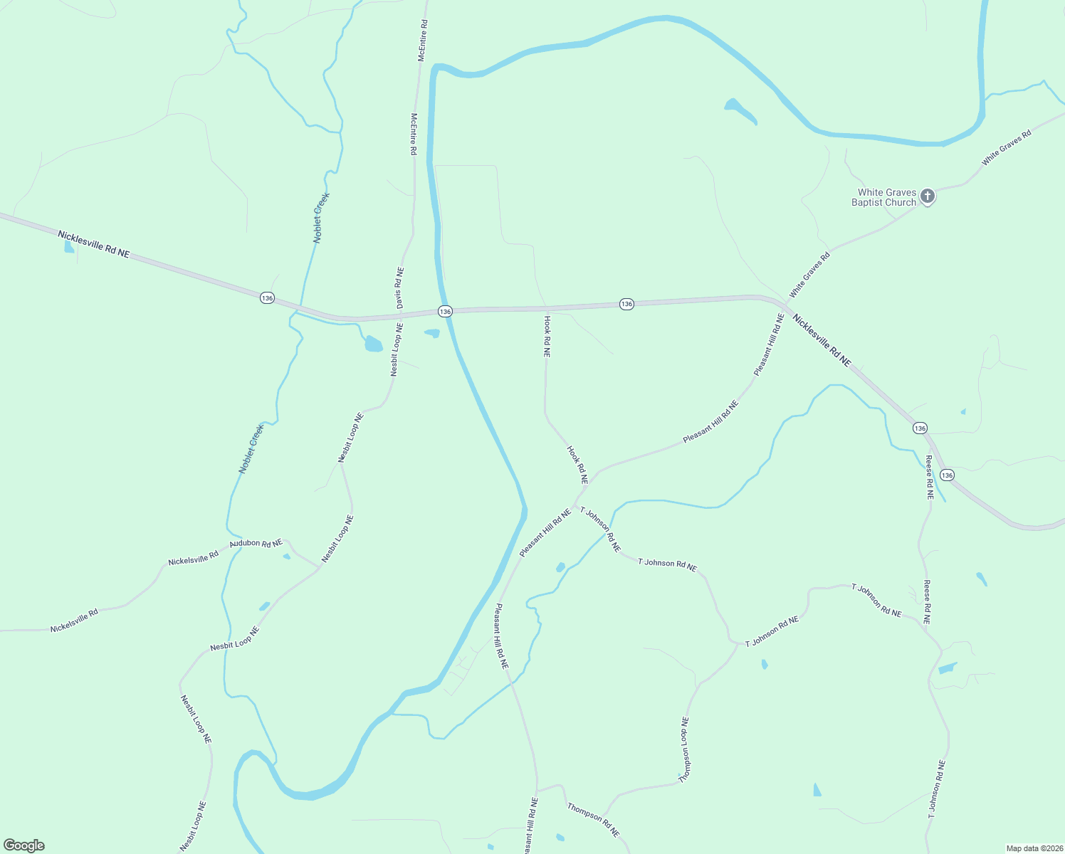 map of restaurants, bars, coffee shops, grocery stores, and more near 226 Hook Road Northeast in Ranger