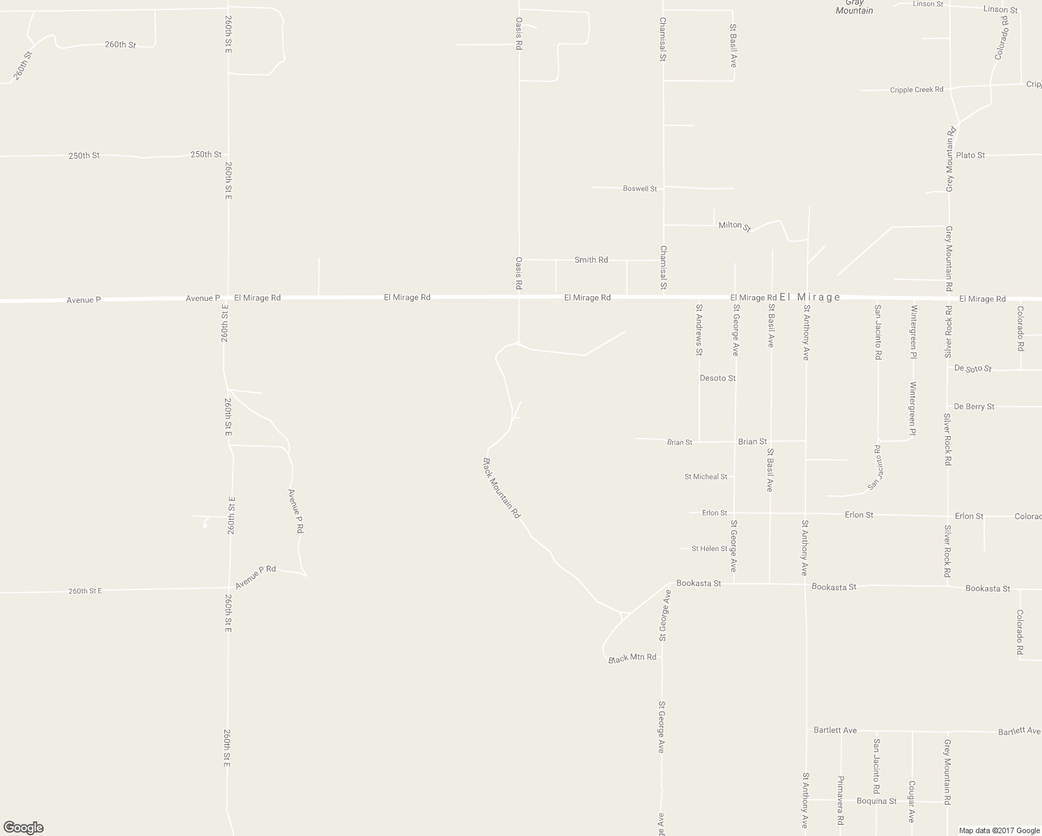 map of restaurants, bars, coffee shops, grocery stores, and more near Black Mountain Road in Adelanto