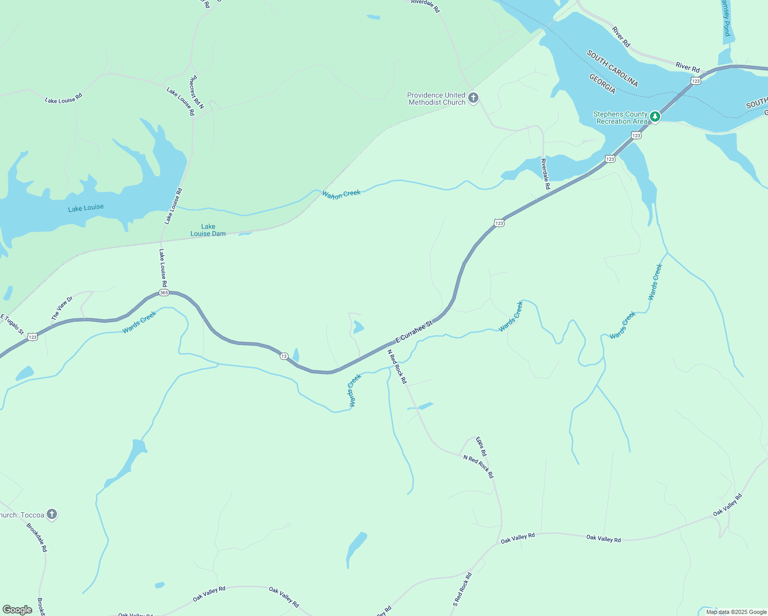 map of restaurants, bars, coffee shops, grocery stores, and more near 19 Old Jarrett Road in Toccoa