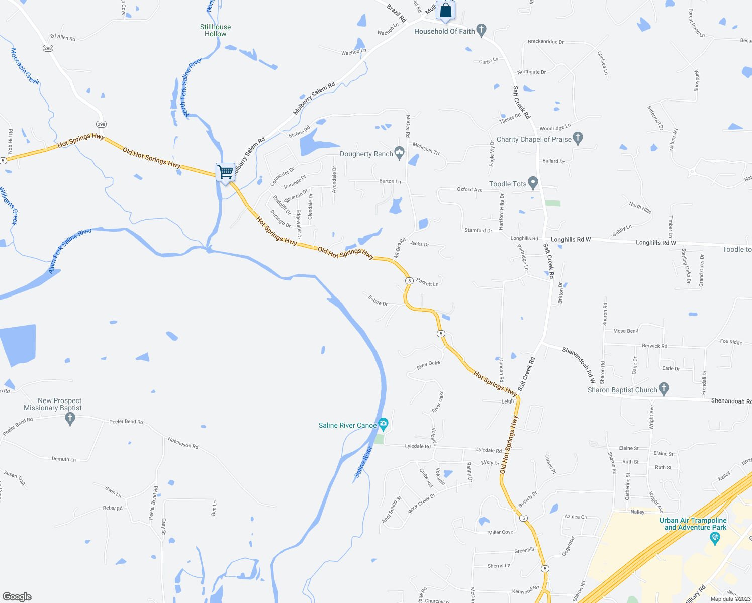 map of restaurants, bars, coffee shops, grocery stores, and more near 3412 Estate Drive in Benton