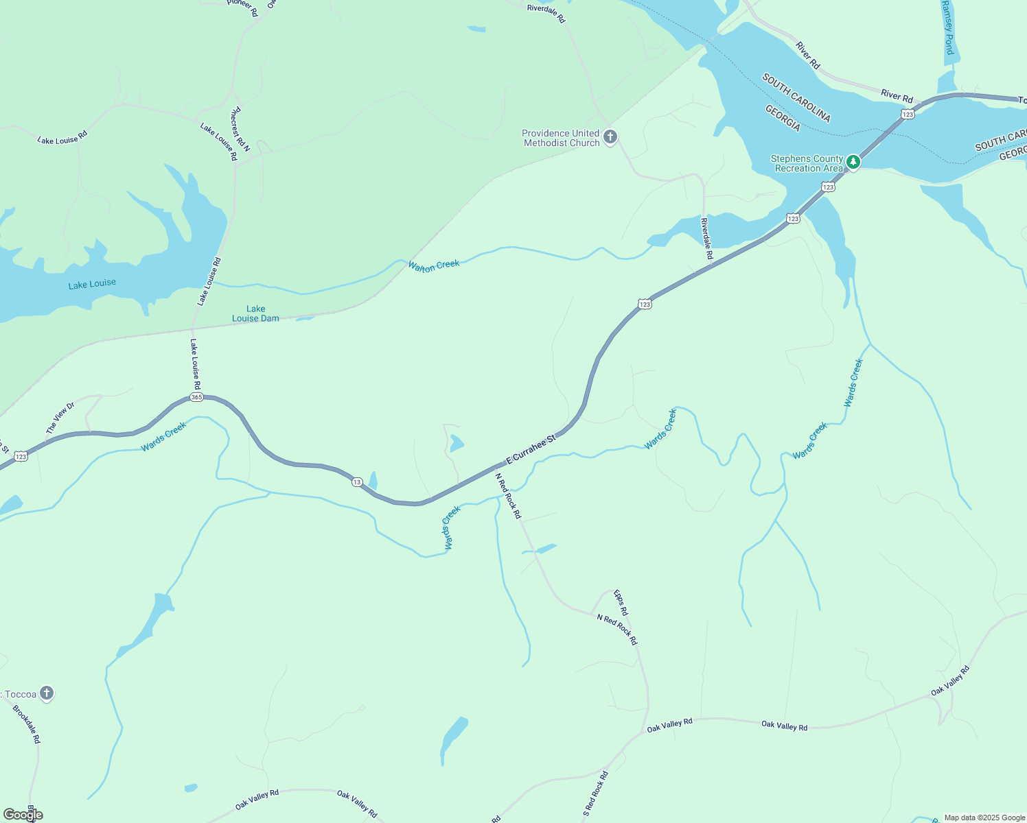 map of restaurants, bars, coffee shops, grocery stores, and more near 19 Old Jarrett Road in Toccoa