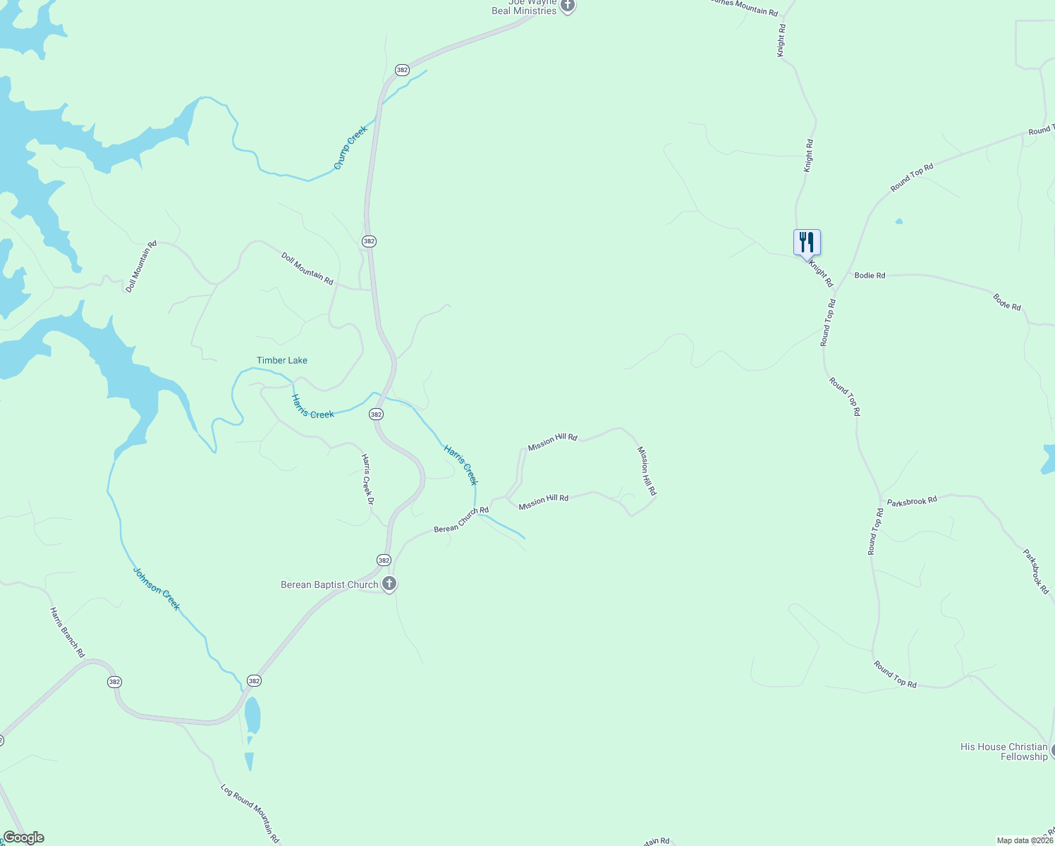 map of restaurants, bars, coffee shops, grocery stores, and more near 783 Berean Church Road in Ellijay