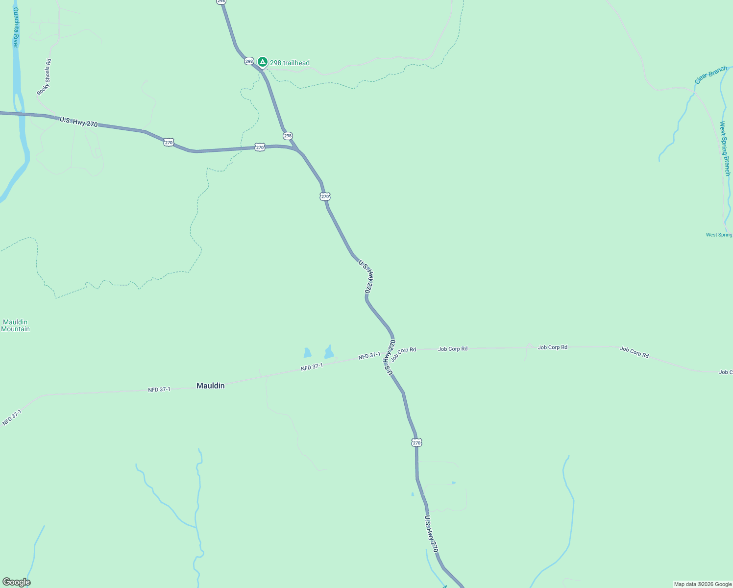 map of restaurants, bars, coffee shops, grocery stores, and more near 1760 U.S. 270 in Mount Ida
