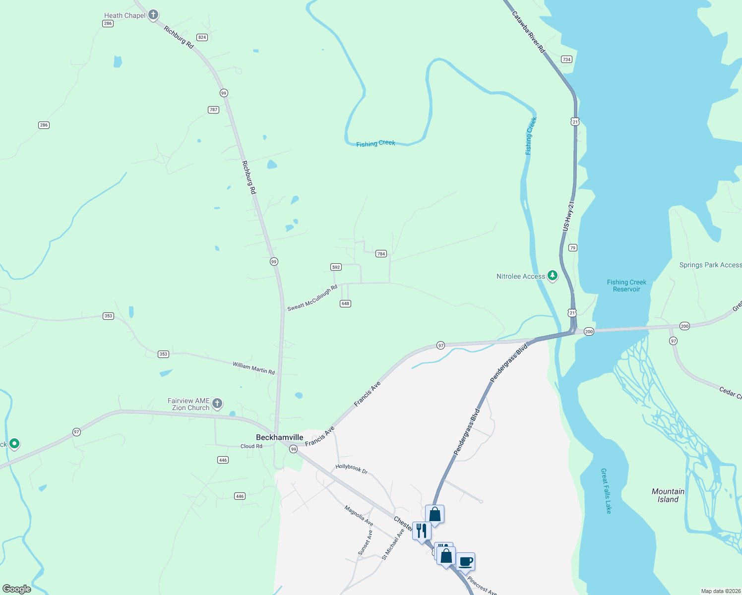 map of restaurants, bars, coffee shops, grocery stores, and more near 5320 Sweatt Mccullough Road in Great Falls