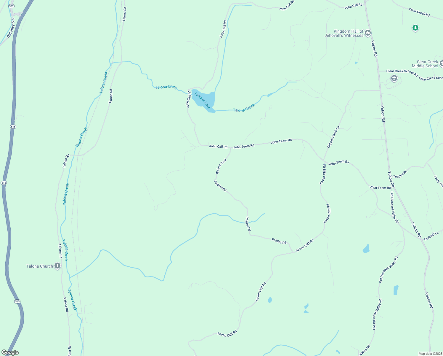 map of restaurants, bars, coffee shops, grocery stores, and more near 1027 Painter Road in Talking Rock