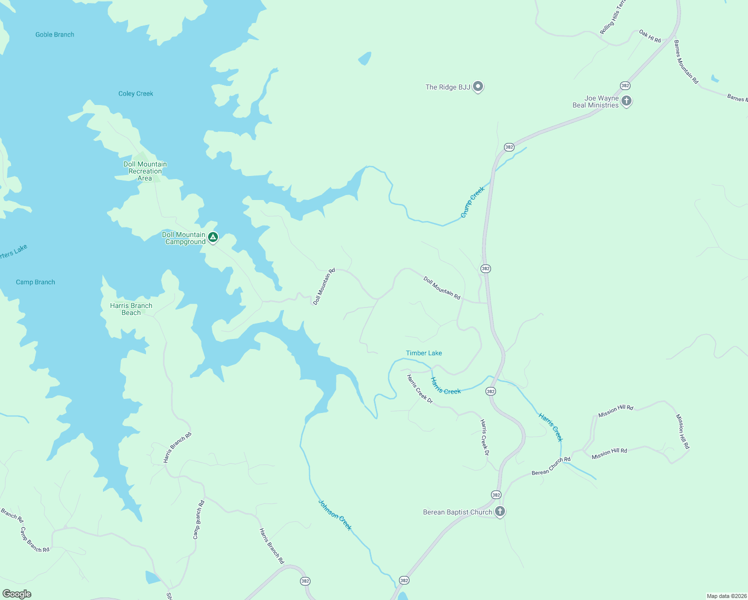 map of restaurants, bars, coffee shops, grocery stores, and more near Doll Mountain Road in Ellijay