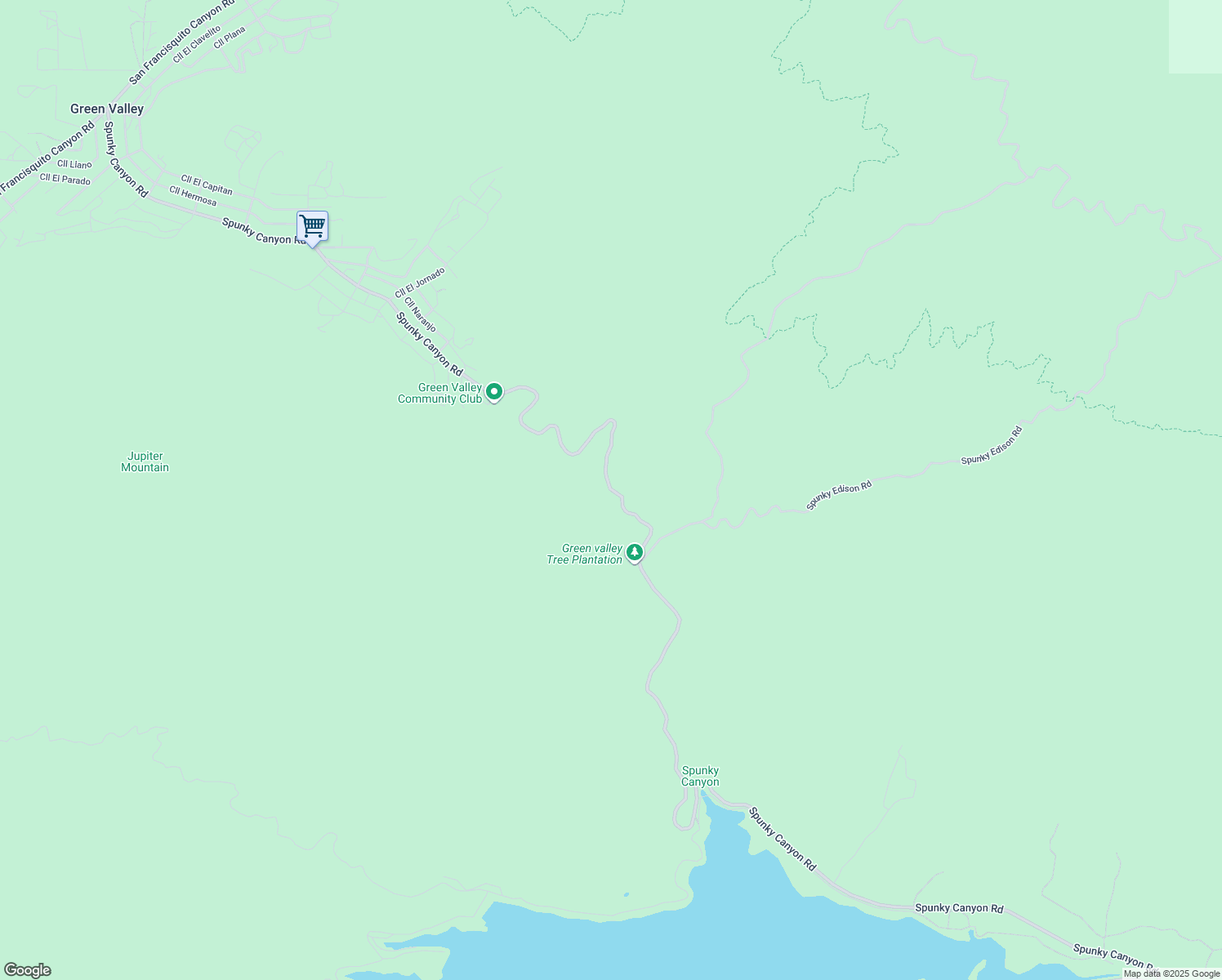 map of restaurants, bars, coffee shops, grocery stores, and more near Spunky Canyon Road in Green Valley