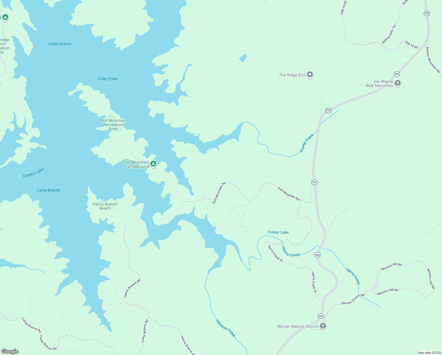 map of restaurants, bars, coffee shops, grocery stores, and more near 4 Carters Landing Way in Ellijay