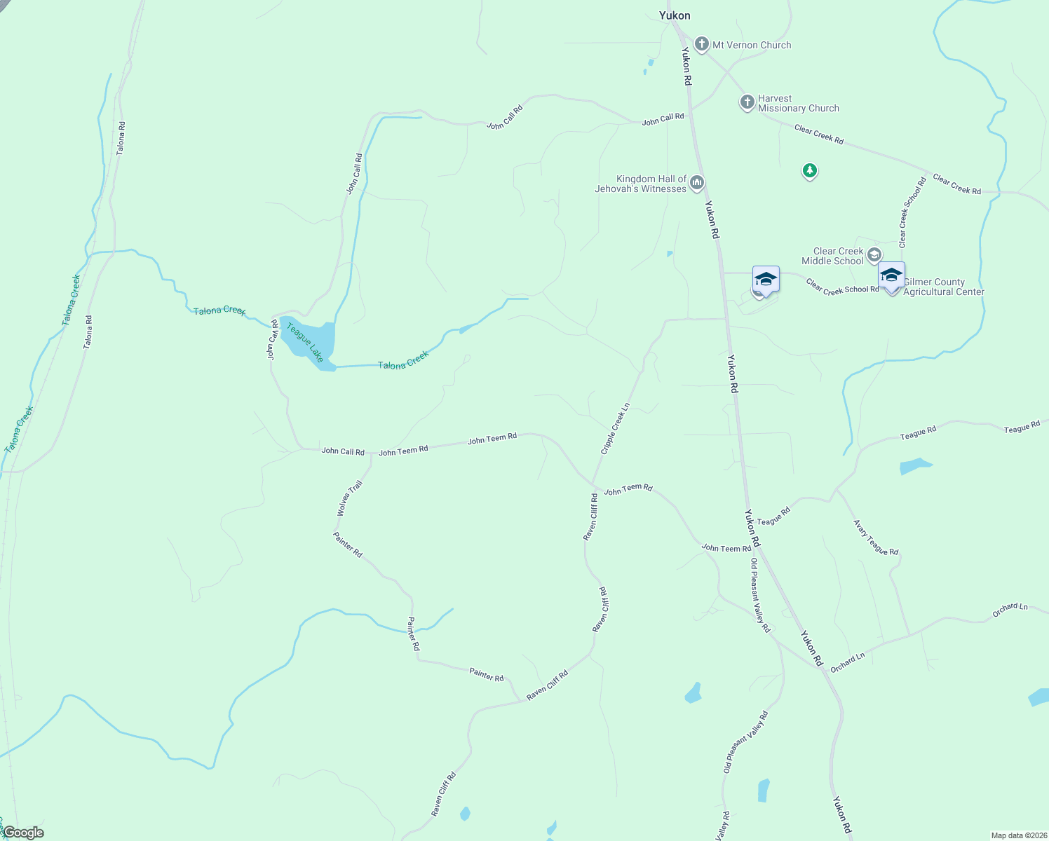 map of restaurants, bars, coffee shops, grocery stores, and more near 990 John Teem Road in Talking Rock