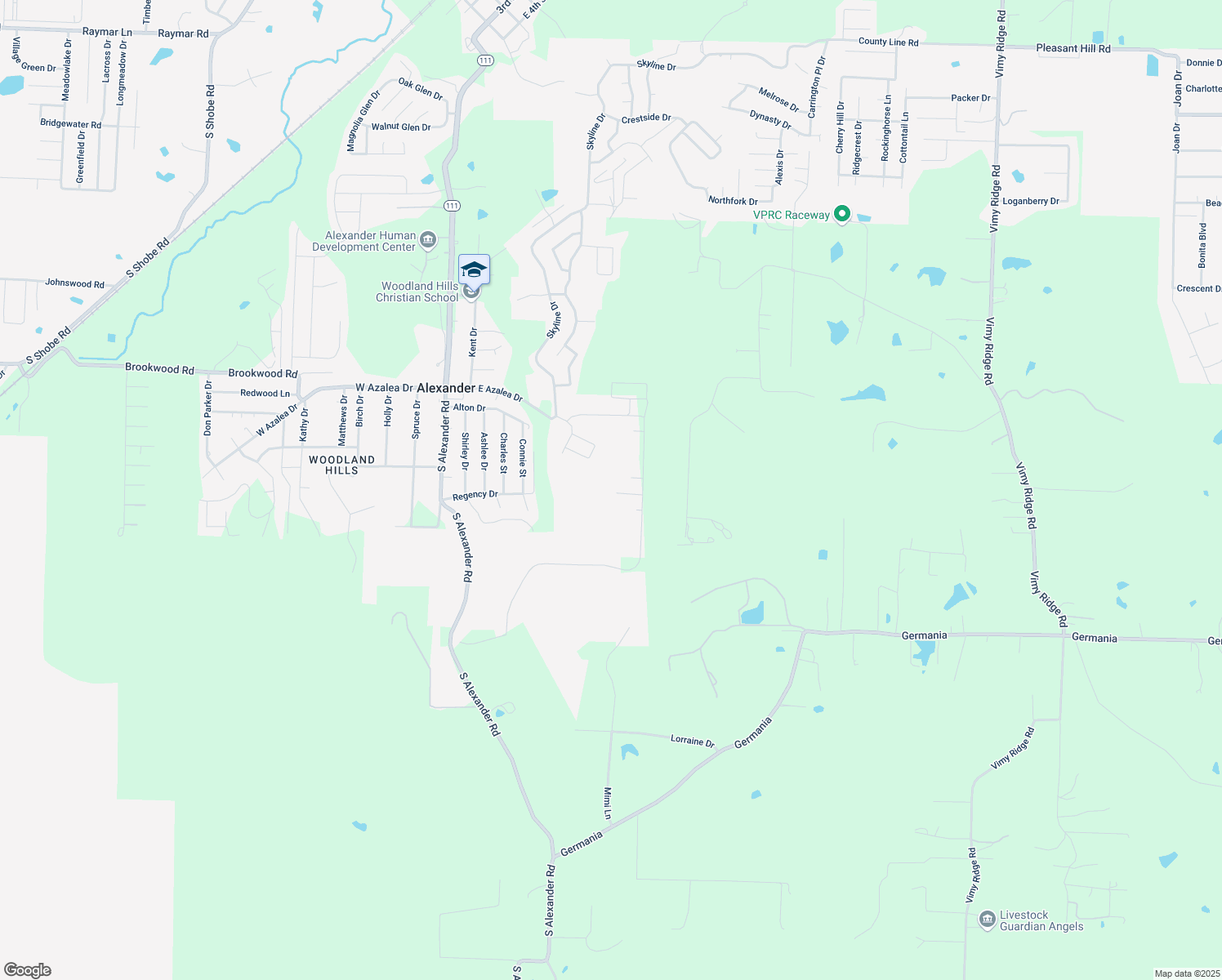 map of restaurants, bars, coffee shops, grocery stores, and more near 6056 Orange Valley Cove in Alexander