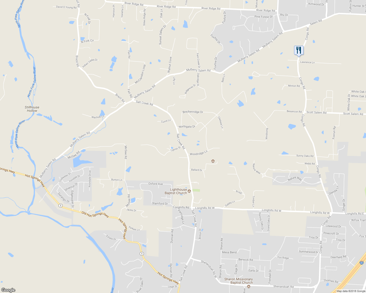 map of restaurants, bars, coffee shops, grocery stores, and more near 4565 Salt Creek Road in Benton