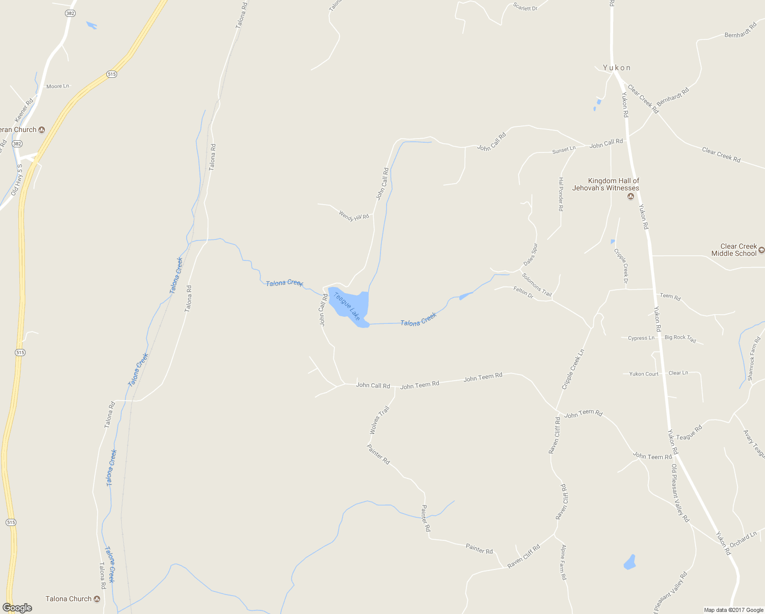 map of restaurants, bars, coffee shops, grocery stores, and more near 2651 John Call Road in Talking Rock