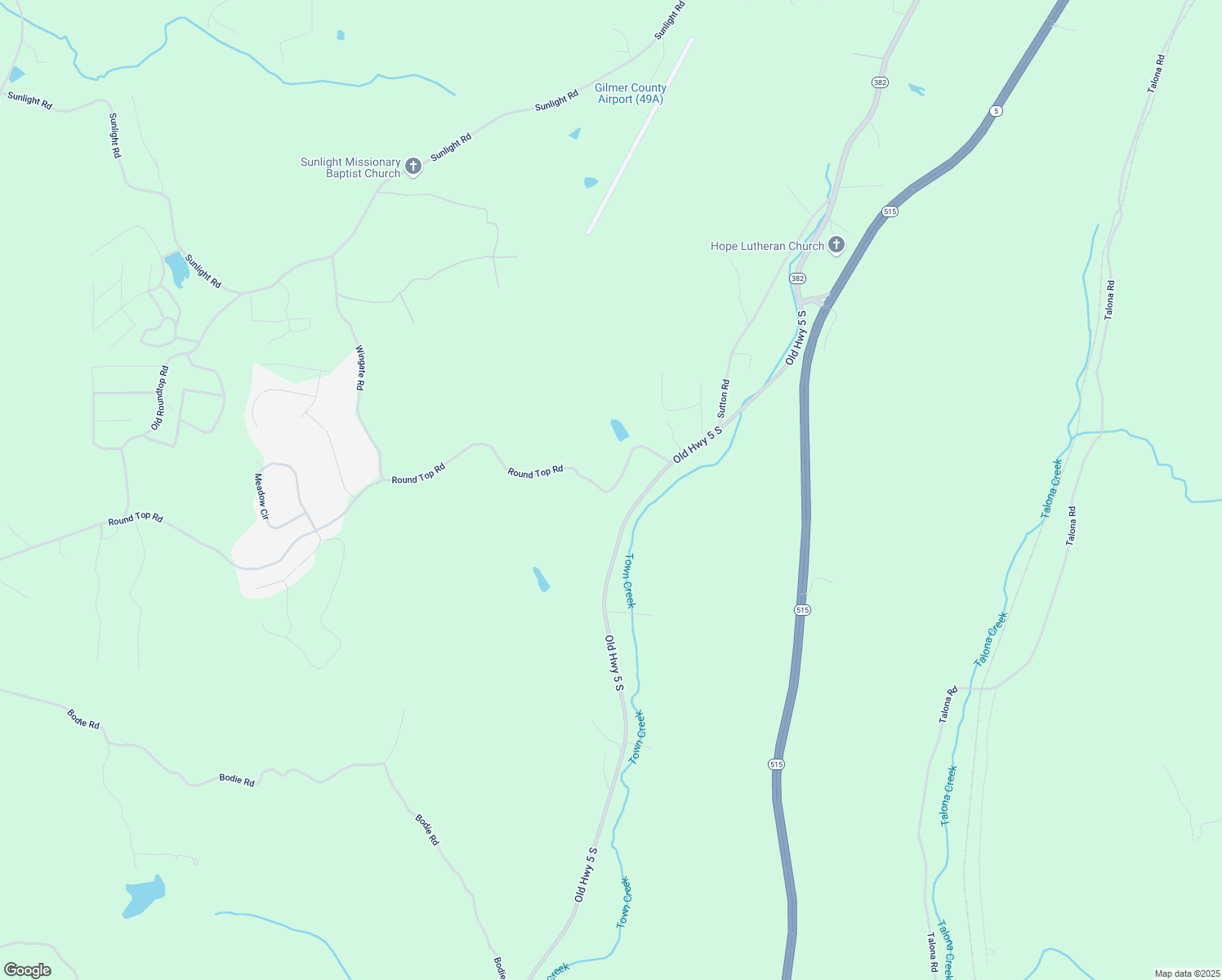 map of restaurants, bars, coffee shops, grocery stores, and more near 0 Round Top Rd in Ellijay