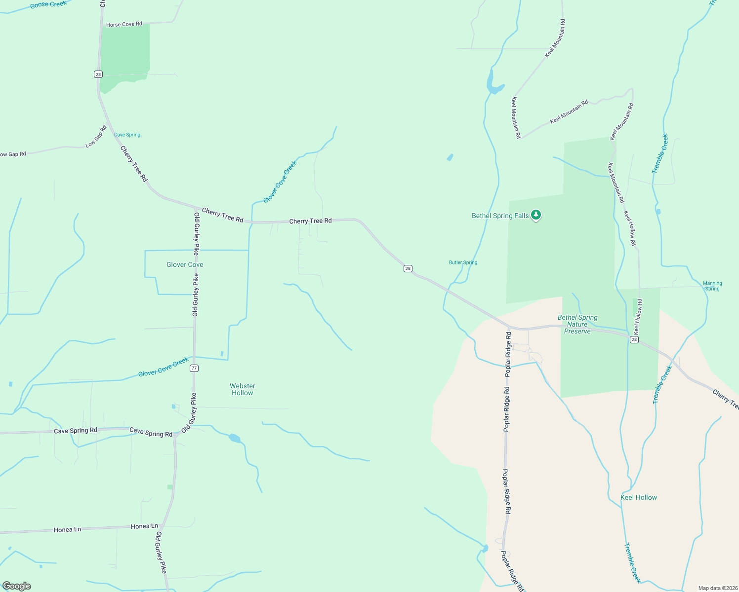 map of restaurants, bars, coffee shops, grocery stores, and more near 2256 Cherry Tree Road in Gurley