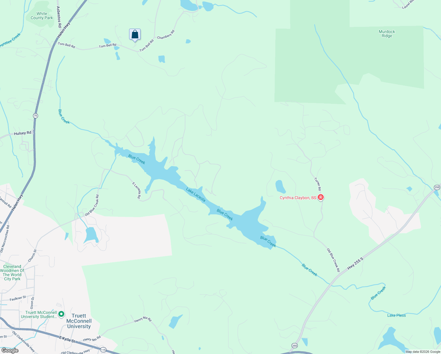 map of restaurants, bars, coffee shops, grocery stores, and more near North Shore Drive in Cleveland