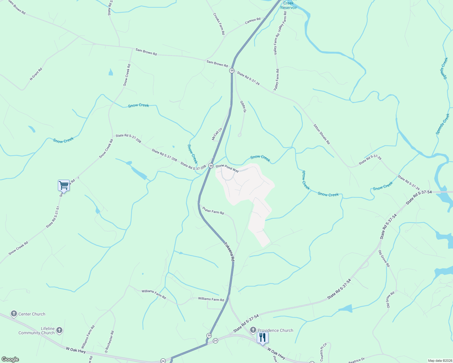 map of restaurants, bars, coffee shops, grocery stores, and more near 207 Devonhurst Drive in Seneca