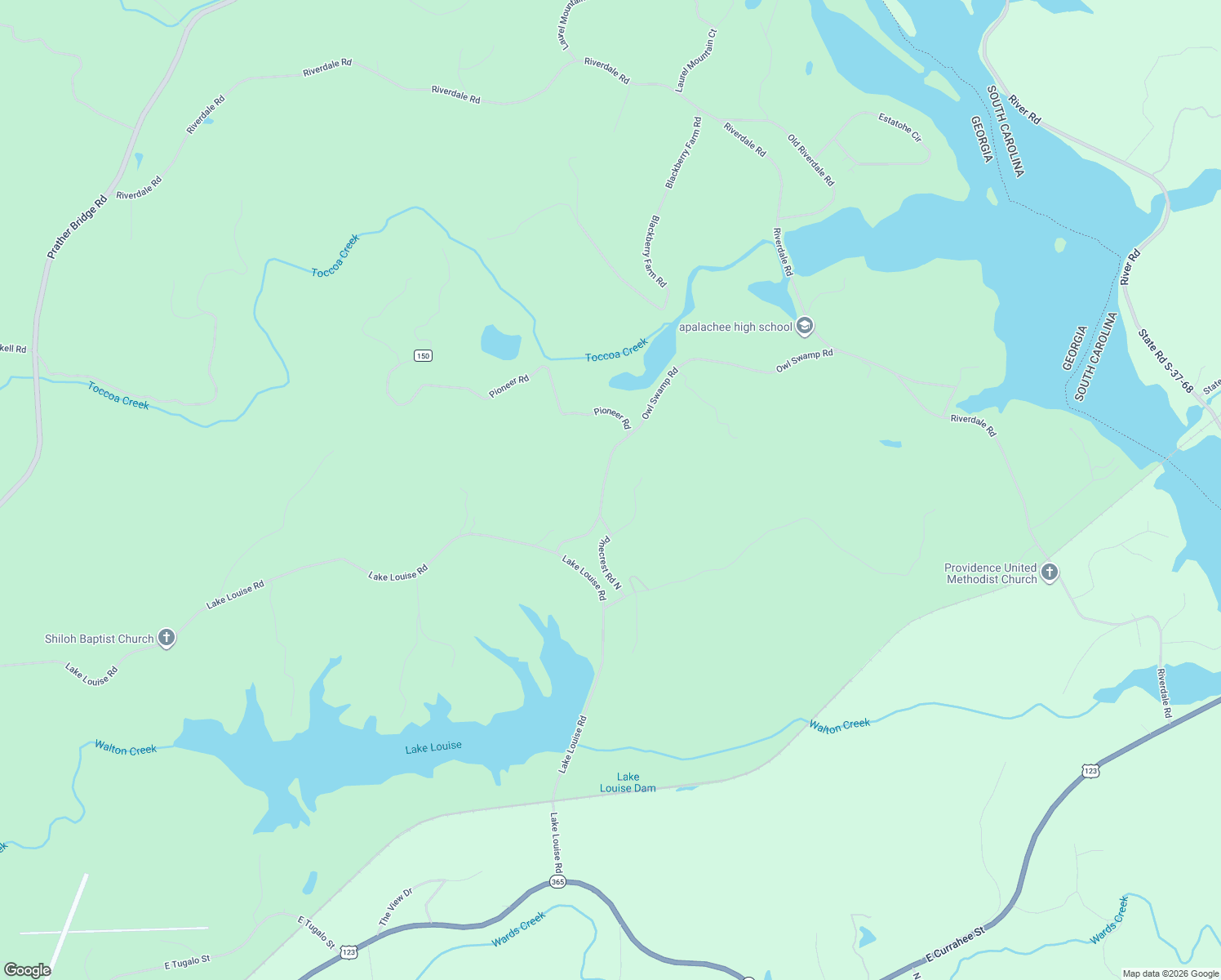 map of restaurants, bars, coffee shops, grocery stores, and more near 234 Owl Swamp Road in Toccoa