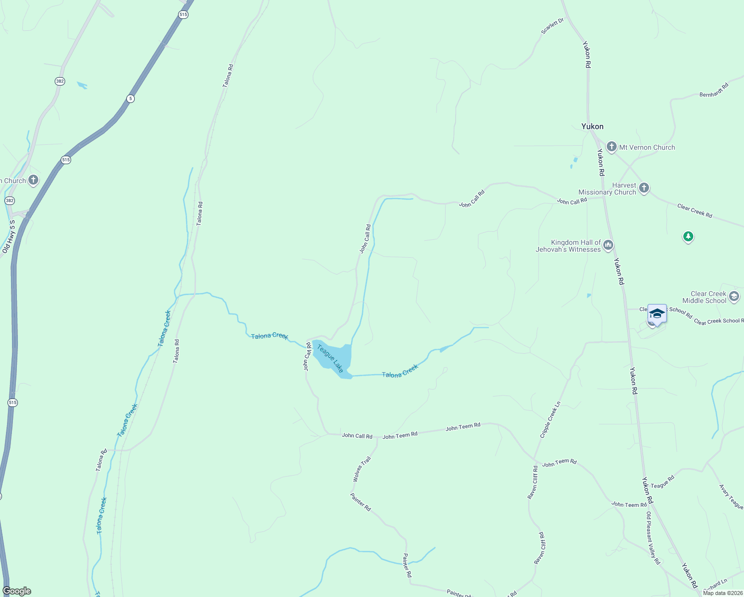 map of restaurants, bars, coffee shops, grocery stores, and more near 1907 John Call Road in Talking Rock