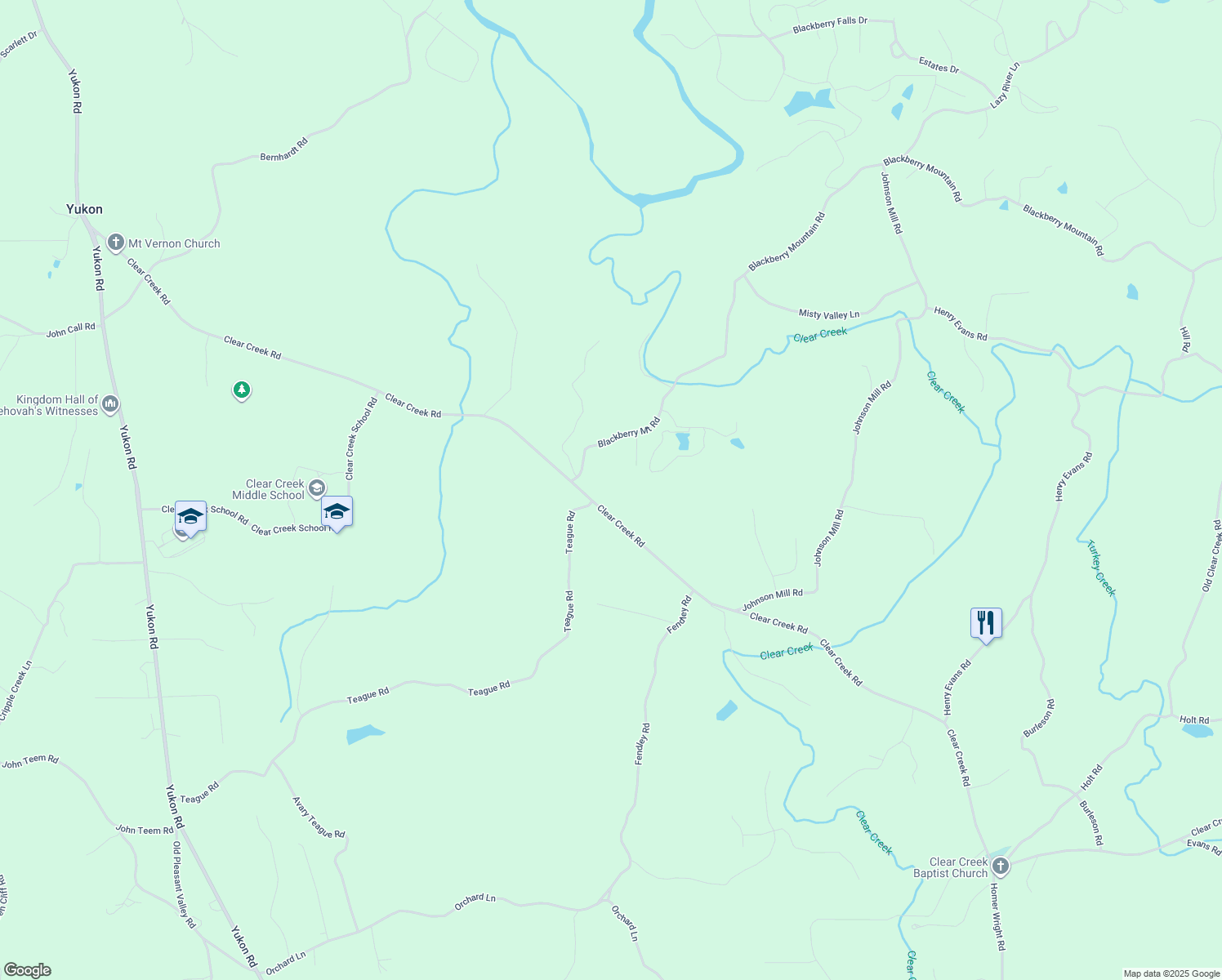 map of restaurants, bars, coffee shops, grocery stores, and more near 1755 Clear Creek Road in Ellijay