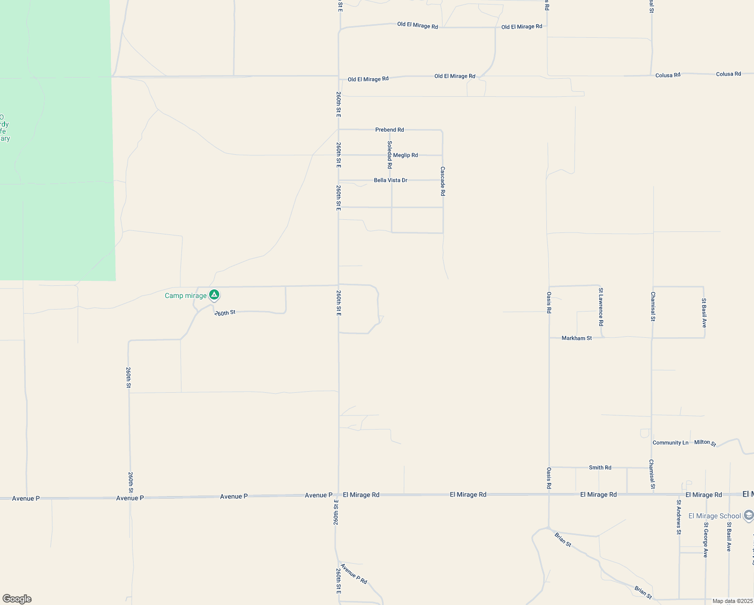 map of restaurants, bars, coffee shops, grocery stores, and more near 19951 Old El Mirage Road in Adelanto