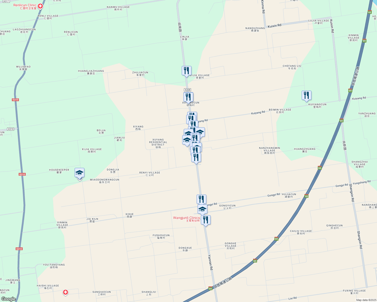 map of restaurants, bars, coffee shops, grocery stores, and more near in 